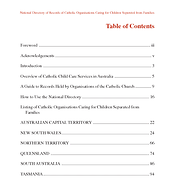 A Piece of the Story: National Directory of Records of Catholic Organisations Caring for Children Separated from Families